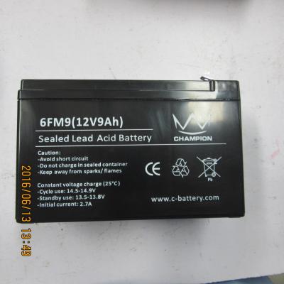 China prova de choque da fonte de alimentação do backup de bateria acidificada ao chumbo da longa vida de 12v 9ah à venda