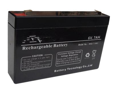 China Sealed Rechargeable 6V Lead Acid Battery Long Service Life Free Maintenance for sale