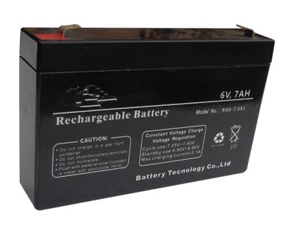 China Baixa bateria acidificada ao chumbo 7ah de descarga de auto 6V para o sistema de segurança e de alarme à venda