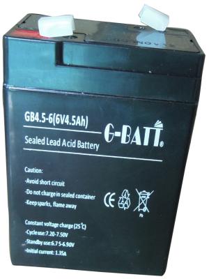 China UPS Rechargeable 6V 4.5AH Lead Acid Storage Battery for sale