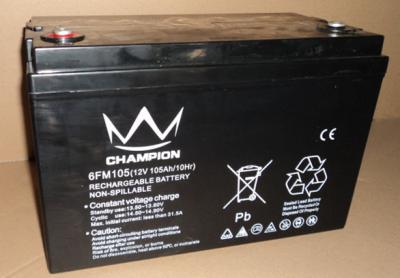 China 6FM105 profesional 12v 105ah AGM selló la batería de plomo UPS/las baterías del inversor en venta