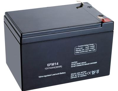 China Rechargeable 6FM14 14AH / 15ah SMF Lead Acid Battery 12V For Telecommunication System for sale