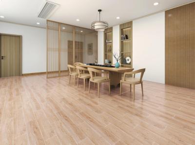 China ISO9001 Wooden Porcelain Tiles Khaki Strip For Bedroom 15*90cm Apartment Floor Wall Ceramic Tiles Decoration 0.95cm for sale