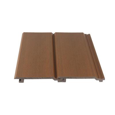 中国 20.5X145mm WPC Flat Panel Tan Gray Exterior Wall Board Inside Floor Panel Project Marterial 販売のため