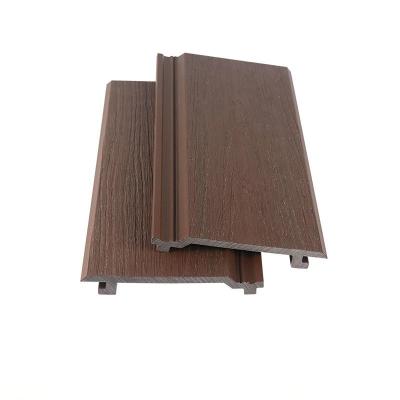 中国 20.5x145mm Coffee Color WPC Wall Panel Interior Siding Plank Flat Board Wood Plastic Composite Ceiling For Building 販売のため