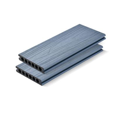 China 138x23mm WPC Decking Boards Gray Co - Extruded Wood Plastic Outdoor Flooring Garden Terrace for sale