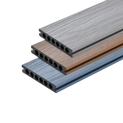 China Waterproof Outdoor Plastic Wood Planks 140x23mm WPC Exterior Panel Decor Decking Flooring Material à venda