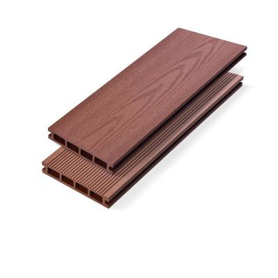 Китай Fireproof Wood Plastic Flooring Outdoor Co - Extruded Circular Hole Walkway Balcony Panel 140x25mm продается