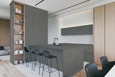 Κίνα Luxurious Sintered Stone Slabs 800x2600x12mm Large Rock Panel Kitchen Desk Top Neat προς πώληση
