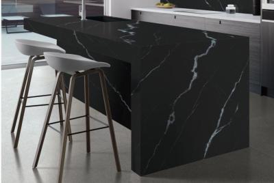 China Scratch Resistance AAA Sintered Stone Slabs 800x2600x12mm Matte Phantom Black Large Table Top en venta