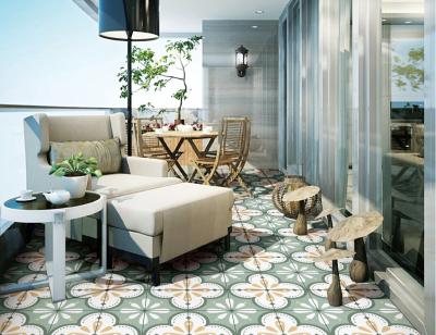 China Teja decorativa del piso del verde del SGS, 200x200m m 0,03 W.A Restaurant Ceramic Tile en venta