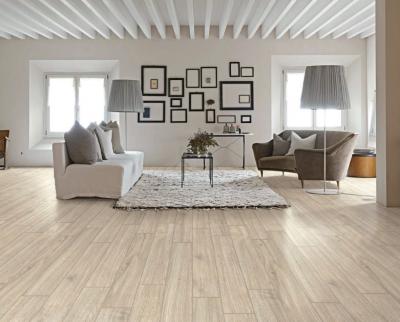 China 20x120cm 0.0005W.A Porcelain Wooden Tile Grey For Living Room 9.5mm for sale