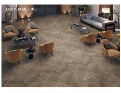 China ISO 10mm Vitrified Porcelain Floor Tiles Matt Glazed Brown Grey Marble 600x1200mm for sale