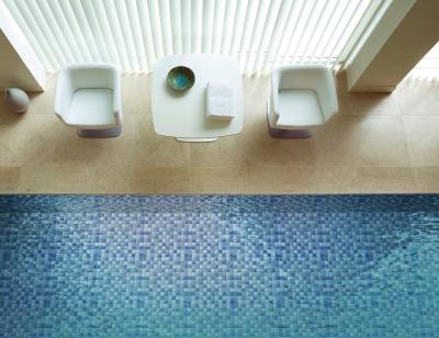 China Skidproof SGS White Mosaic Swimming Pool Tiles , Multicolor Clay Ceramic Pool Tile for sale