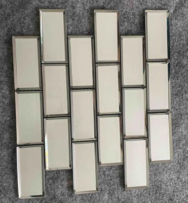 China Iridescence 1.36kgs Subway Glass Mosaic Tile , Countertop 300x300mm Decor Floor Tiles for sale