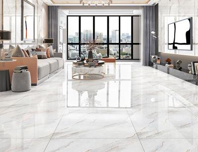 Cina decorazione lustrata porcellana bianca Carrara CIQ delle piastrelle per pavimento di colore dell'oro di 80x80cm SASO in vendita