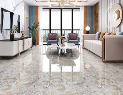 Cina le piastrelle per pavimento di colore dell'oro dello SGS 3pcs/ctn hanno lustrato il marmo pieno 800x800mm del corpo in vendita