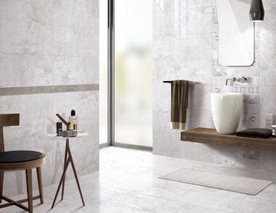 China ISO13006 Grey Marble Bathroom Wall Tiles , 300x600mm 0.15 W.A Glazed Ceramic Tile for sale