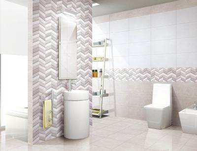 China 0.09W.A 30x60cm Interior Wall Stone Tile , 100m2 Grey Bathroom Wall Tiles Mirror Glazed for sale