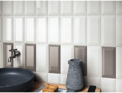 China ISO13006 75x150mm Interior Wall Tiles , Beveled Edge Subway Ceramic Tiles for sale