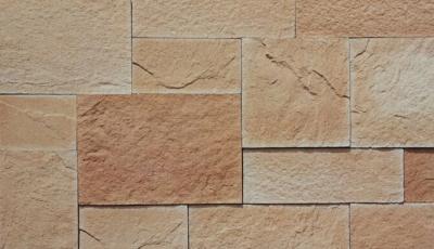 China Piedra de piedra cultivada artificial beige anaranjada del castillo del cemento del ladrillo en venta
