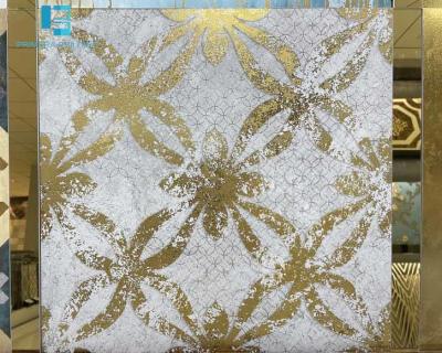 China High Gloss Gold Decorative Porcelain Floor Tiles 600X600MM for sale