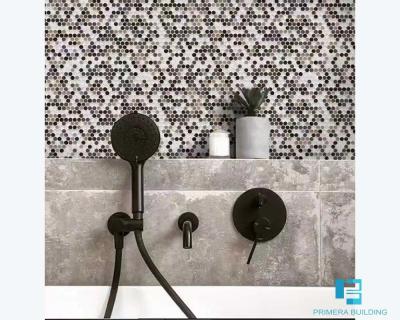 China Button Shaped Decorative Wall Porcelain Tiles Mixed Color 6mm Thickness for sale