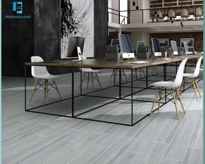 China Natural Full Body Wooden Floor Tiles 200x1200mm Grey Color for sale