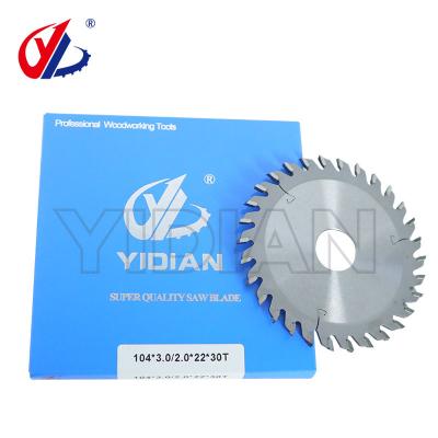 China 104x3.0 - 2.0x22x30T Saw Spare Parts End Cutting TCT Circular Saw Blade For Edgebander for sale
