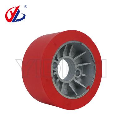 China Accesorios de maquinaria de carpintería de rueda de goma de alimentación roja de 120*35*60mm en venta