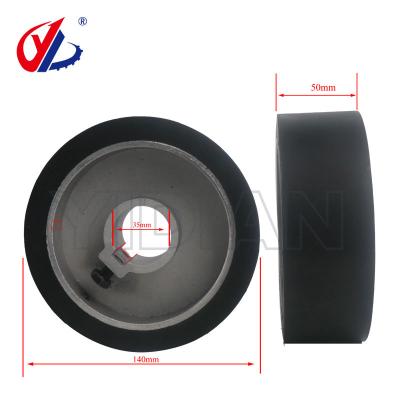 China 140*30*50mm Zwarte rubber voedingsrol voor houtbewerking Tweezijdige platmachine Te koop