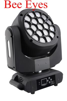 China Beam Wash LED 19 X 15W Bee Eyes 4 In 1 Moving Head With Zoom For Show for sale