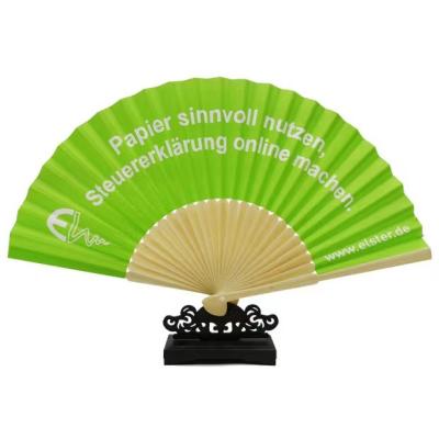 China Chinese Personalized Paper Bamboo Hand Fan Custom Printed Folding Logo zu verkaufen