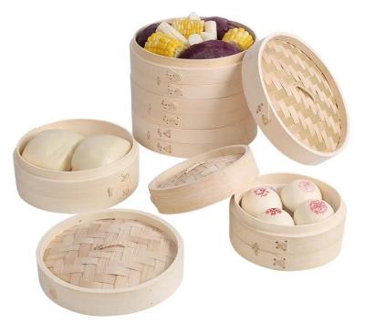 China Chinese 10cm Dim Sum Bamboo Steamers Eco Friendly 15cm 18cm 30cm for sale