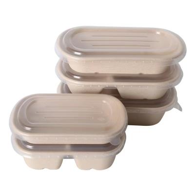 China 100% Compostable Wheat Straw 500ml 700ml 800ml Fiber Pulp Food Container for sale