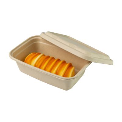 China Oval 750ml Bagasse Pulp Disposable Paper Tray Take Out 2 Compartment OK COMPOST for sale