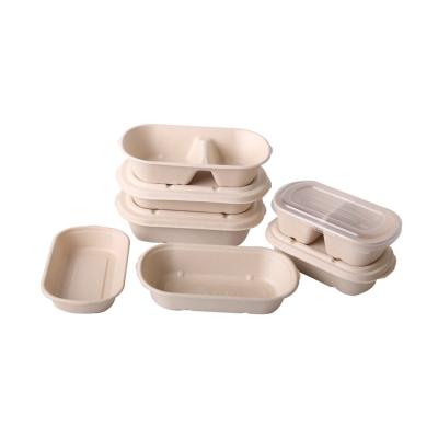 China Sugarcane Compostable Freezer Containers Take Away Food Packaging Safe Disposable for sale