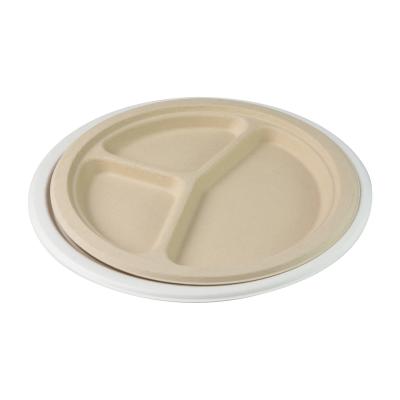 China Snack Fast Food Container Biodegradable Sugarcane Bagasse Plates Dinnerware for sale