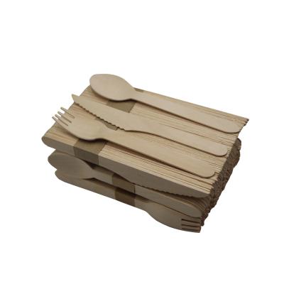 China 100cm Birchwood Disposable Wooden Cutlery Set Customized Wrapped For Restaurant for sale
