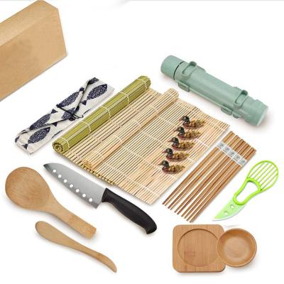 China Knife Chopsticks Sushi Rolling Mats , User Guidance Bamboo Sushi Making Kit for sale