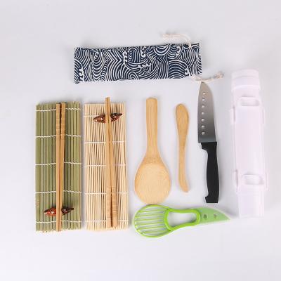 China Easy Operation Homemade Sushi Mat , Bamboo Rice Paddle Chopsticks Sushi Set Maker for sale