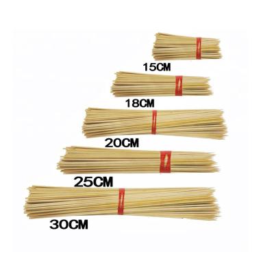 China Biodegradable 40cm Bamboo Barbecue Skewers Round Kebab Bbq for sale