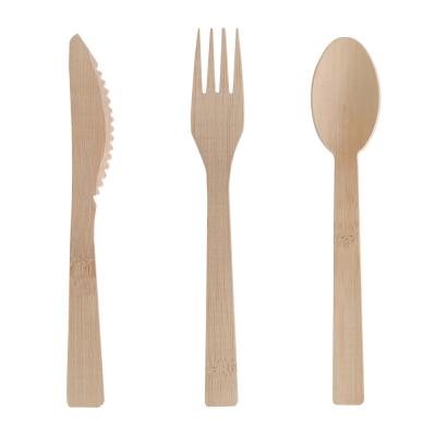 China Natural Bamboo Utensils Disposable Flatware Set Compostable Biodegradable for sale