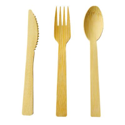 China 100% Bamboo Utensils Disposable Cutlery Sets Biodegradable Heavy Duty for sale