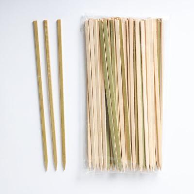 China Natural Safe Disposable Custom Flat Bamboo Skewer Sticks For Bbq for sale
