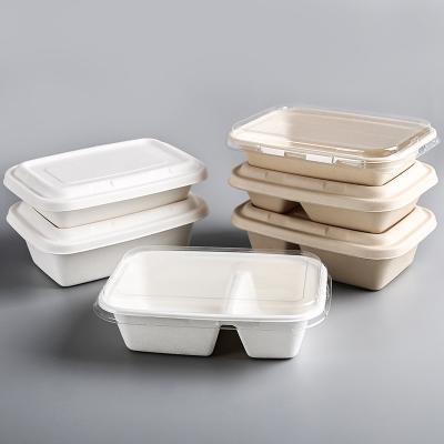 China Disposable Sugarcane Takeaway to Go Lunch Box Food Containers for Restaurants Hotel for sale