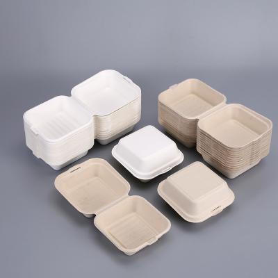 中国 8つ9つは生物クラムシェルの食品容器のサトウキビの食糧箱ハンバーガー箱を取り除く 販売のため