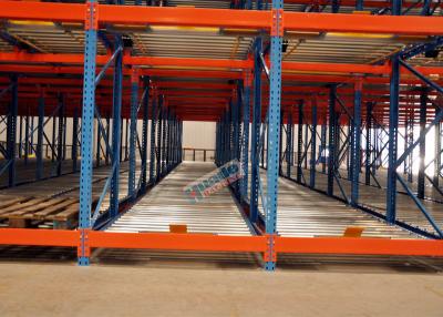 China Freezers Pallet Flow Racking Maintenance Free , Material Handling Racks FIFO Operated for sale