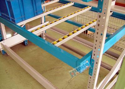 China Powder Coating Carton Pallet Flow Rack Aluminum Alloy Flow Rails With Plastic Rollers for sale