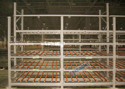 China Clear Visibility Pallet Carton Flow Rack SKUs Rotate Automatically For Logistic Distribution Centers for sale